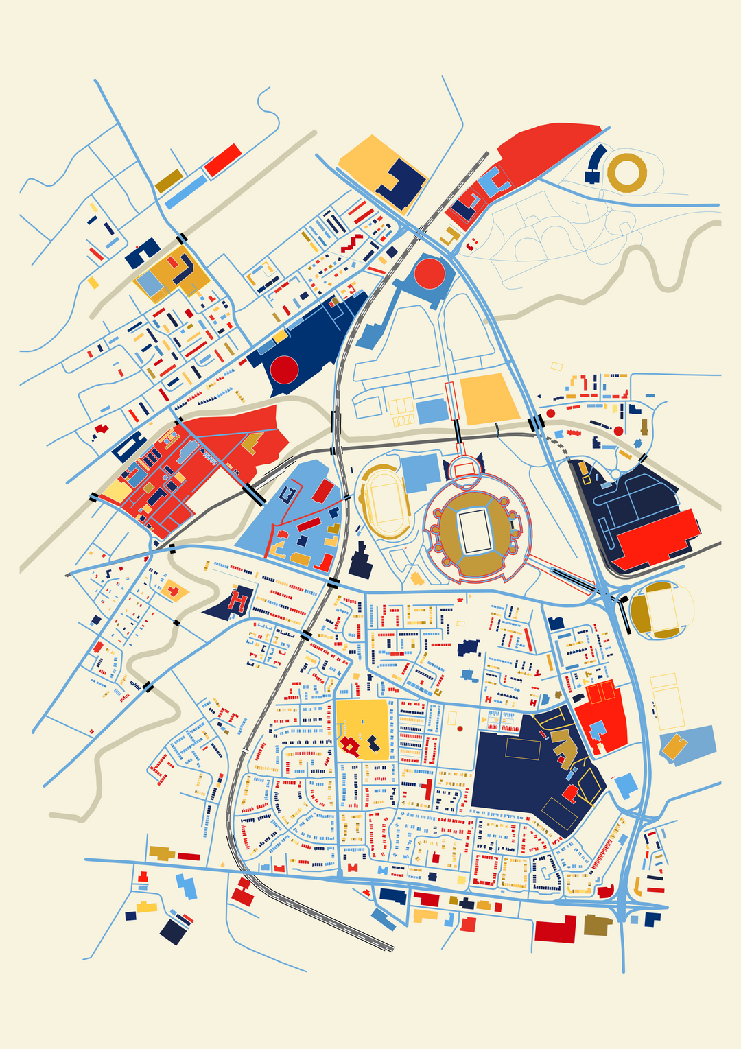 Etihad Stadium, Manchester City Football Club, Manchester, UK. Fine Art Print Poster. Soccer, English Premier League