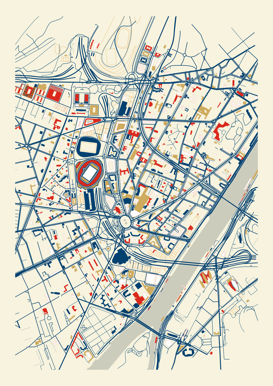Parc Des Princes, Paris Saint Germain Football Club, Paris, France. Fine Art print. Poster. Soccer